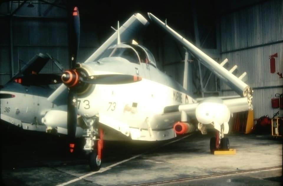 1983/84 - ban Lann-Bihoué - 4F - alizé 36 et le 73 armé torpille sous emport interne ...